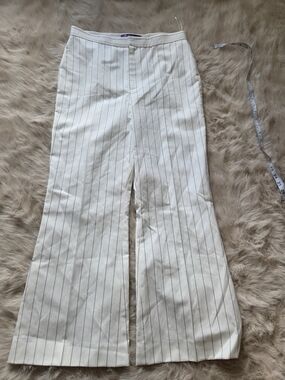 Ralph Lauren White Pinstripe Bootcut Trousers